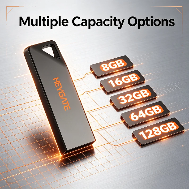 USB 2.0 Flash Drive 8GB 16GB 32GB 64GB 128GB Mini Pendrive Metal Thumb Drive for Car PC Laptop Data Storage Photo Video Backup