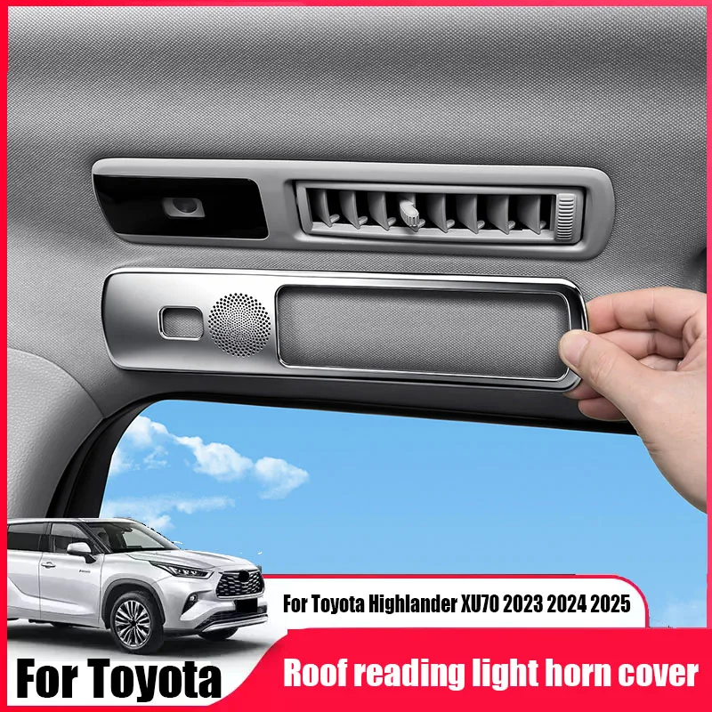

For Toyota Highlander XU70 2023 2024 2025 Roof reading light horn cover made of stainless steel material