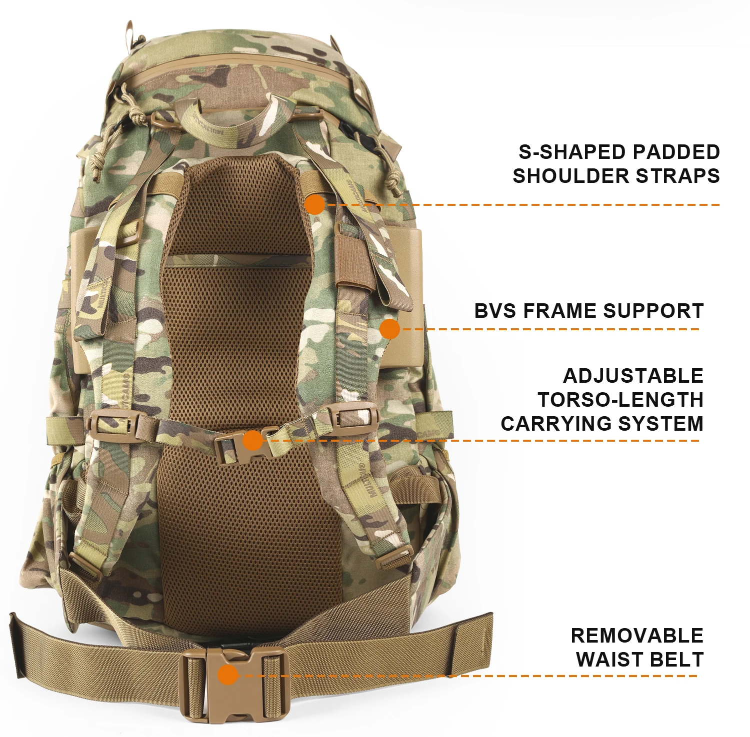 34L 500D Cordura 3-Tage-Angriffstaktischer Rucksack mit BVS Funktionalem Pendler-Reise-Outdoor-Bergsteiger-Wanderrucksack – Detail 8