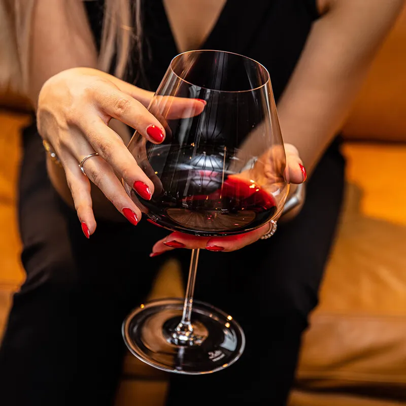 JINYOUJIA Perfect Flawless Quality 690ml Burgundy Glass Chardonnay Pinot Noir Wine Glasses Handmade Crystal Zalto Style Goblet