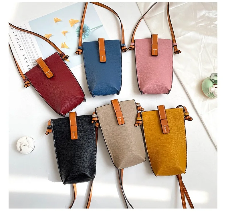 Women Pu Leather Mobile Phone Bag Small Shoulder Bag Shoulder Messenger Bag Purses and Handbags Cell Phone Packet