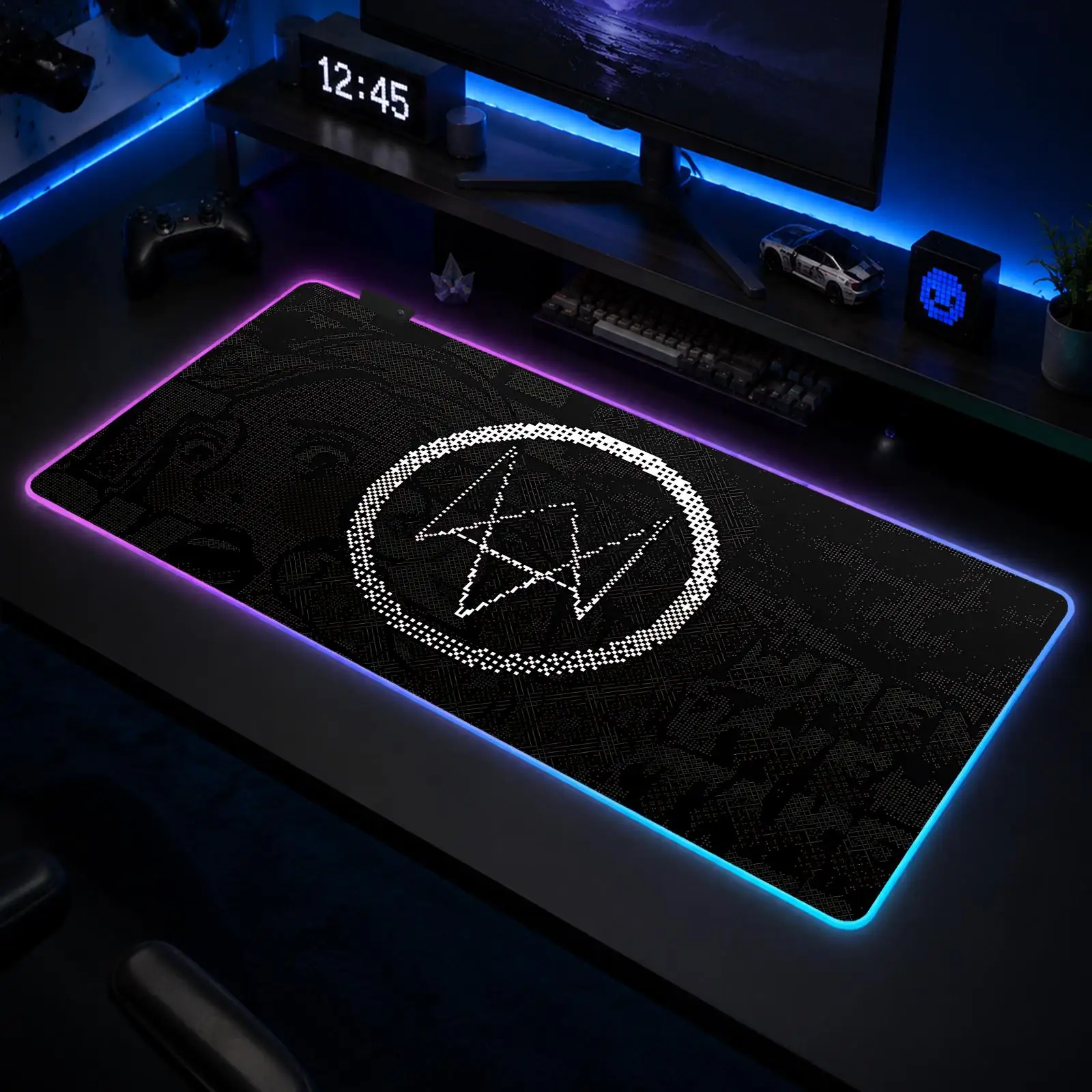 Ii Watch Dog Mouse Pad Gaming Anime Mouse Pad XXL RGB Desk Mats LED Table Pads Backlit Rubber Desktop