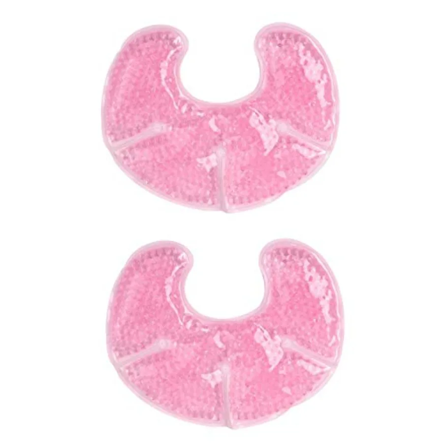 

Hot Cold Breast Gel Bead Ice Pack 2 Pack by Care Nursing Pain Relief for Mastitis, Engorgement, Swelling Fabric Backing for Ult