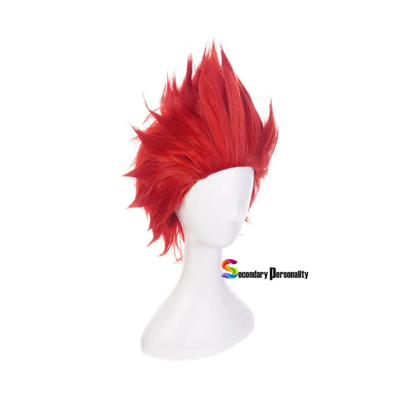 Peluca corta de My Hero Academia Eijirou Kirishima Eijiro, disfraz de Cosplay, Boku No Hero Academia, pelo rojo sintético de calor para hombres, pelucas de fiesta