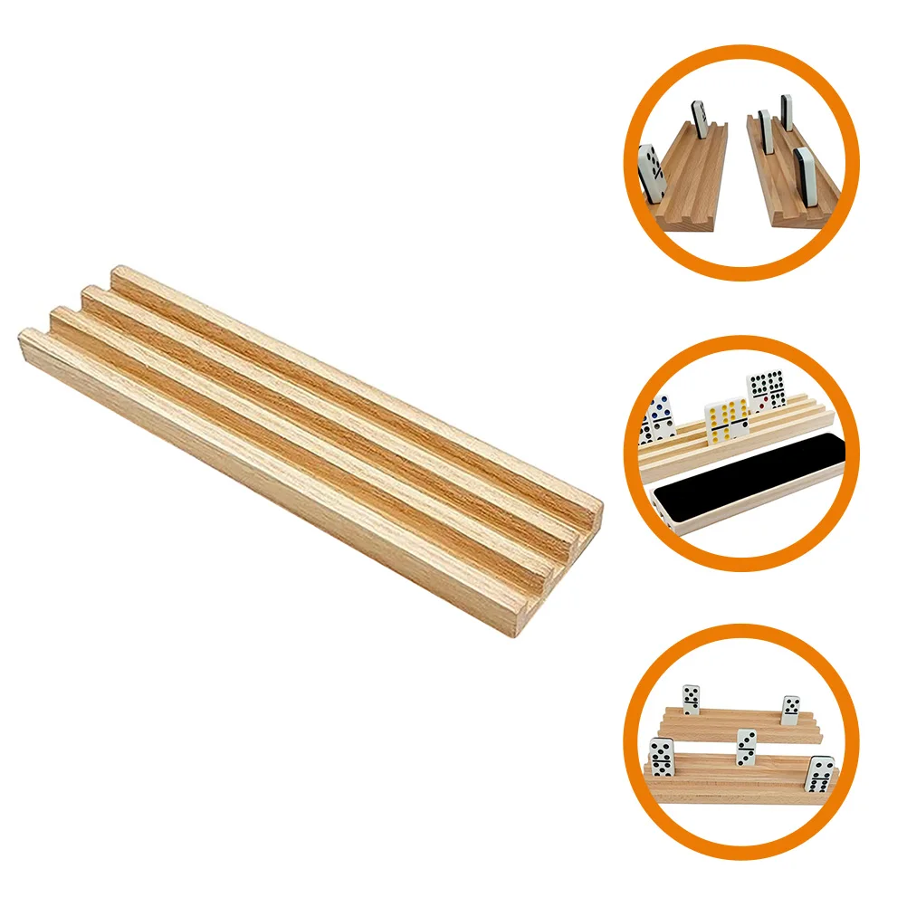

Wooden Anti-slip Base Holders Tray Serving Domino Displaying Storage Rack Replace