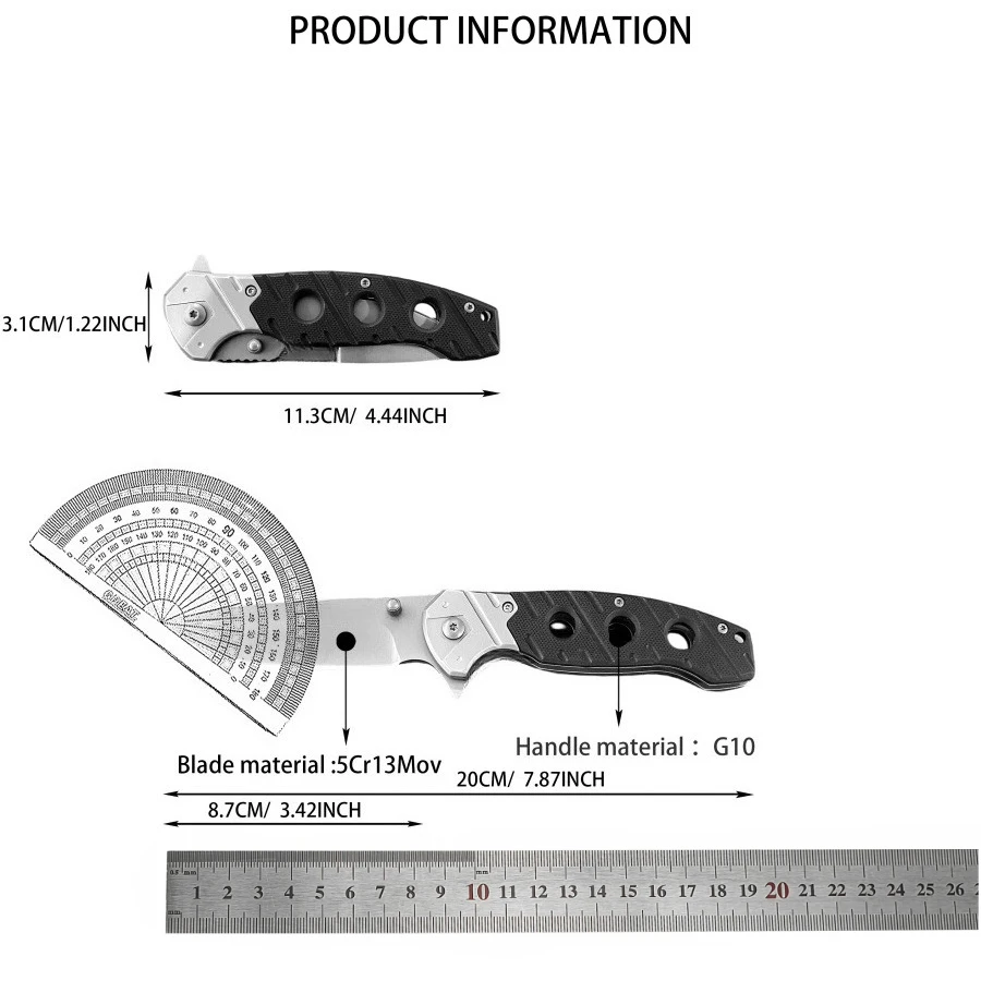 0423 سكين للفرد متعدد الوظائف 5Cr13Mov بليد G10 مقبض المحمولة المنزلية الفاكهة EDC حمل على سكينة أدوات هدايا الرجال