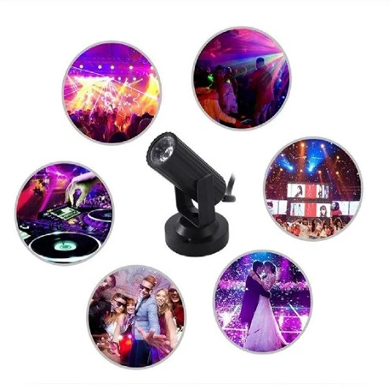 RGB 1W Led Stage Spotlight Lightweight Portable Lamp 360 Degree Soft Party Dance Floor Spotlights For Disco Dj Bar Ktv Lighting