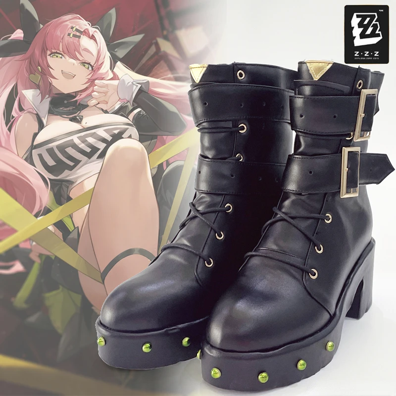 

Game Zenless Zone Zero Nicole Demara Cosplay PU Leather Boots Adult Women Shoe Uniform High Heels Shoes Halloween Party Prop