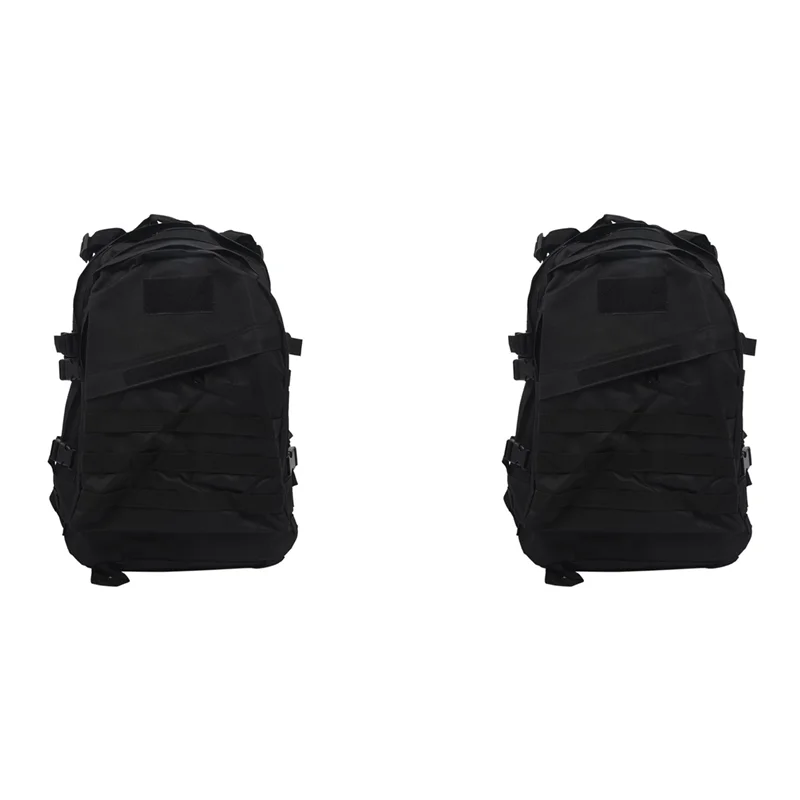 TEXU 2X Outdoor 40L 600D Wasserdichter Oxford-Stoff Militärrucksack Rucksack Tasche ACU Camouflage Sporttasche Schwarz