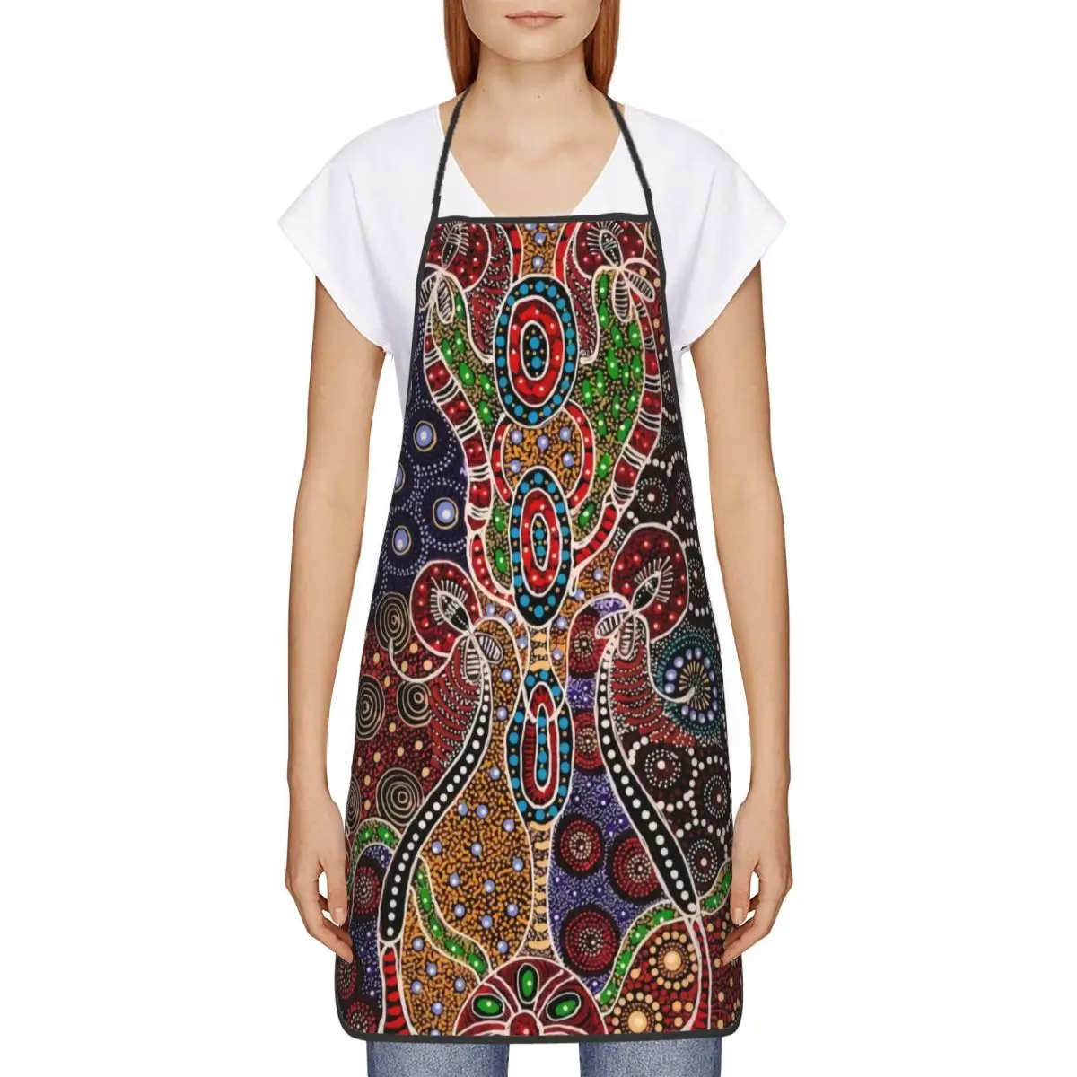 Custom Australian Aboriginal Art Apron Women Men Unisex Bib Cooking Kitchen Tablier Cuisine Chef Gardening