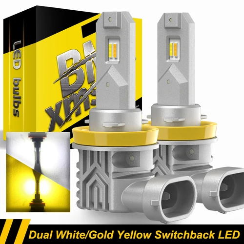 Imagen 1 del producto BMTxms 2 uds Canbus H8 H11 H16 JP lámpara antiniebla LED 6500K blanco 3000K amarillo doble Color Switchback H10 9145 9005 9006 luces Led DRL