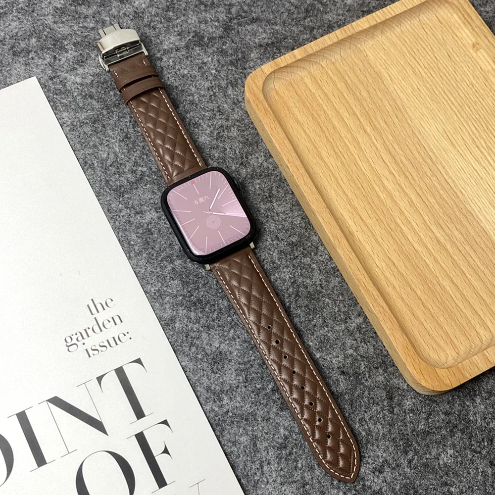 Lederarmband für Apple Watch 10 46 mm 42 mm 41 mm 45 mm 44 mm 40 mm 38 mm 49 mm Gürtelarmband iWatch Serie 10 9 8 7 6 SE Ultra 2 Band