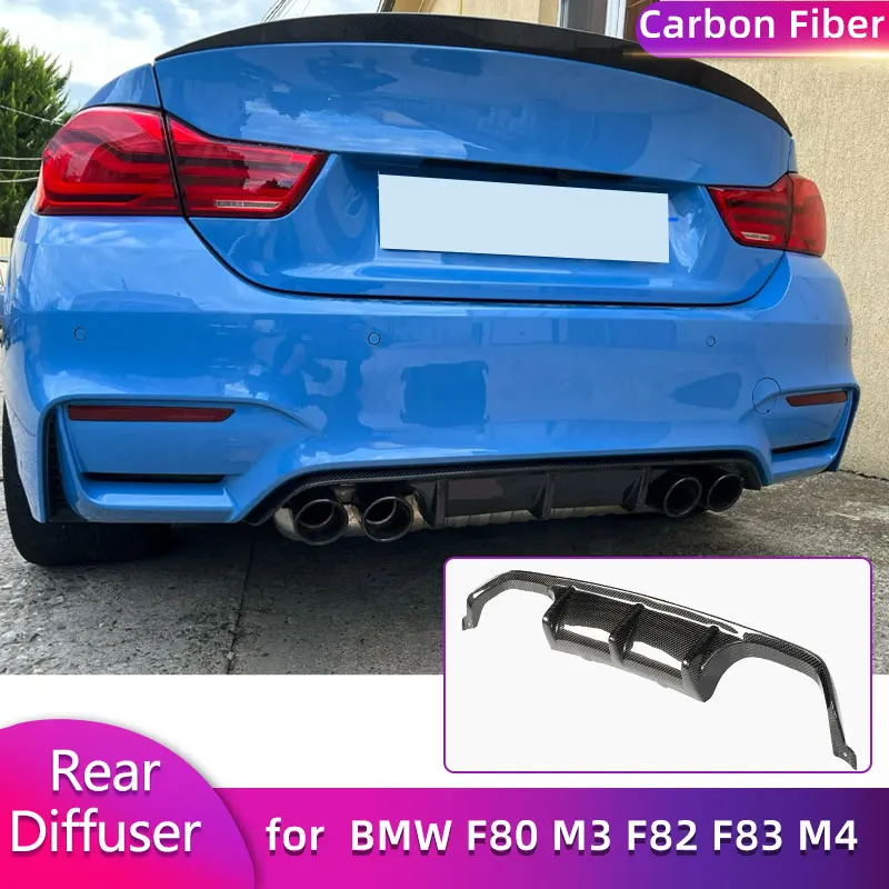 Carbon Fiber Rear Bumper Diffuser Lip Spoiler for BMW F80 M3 F82 F83 M4 2014-2019 Car Racing Rear Apron Lip Guard Body Kit