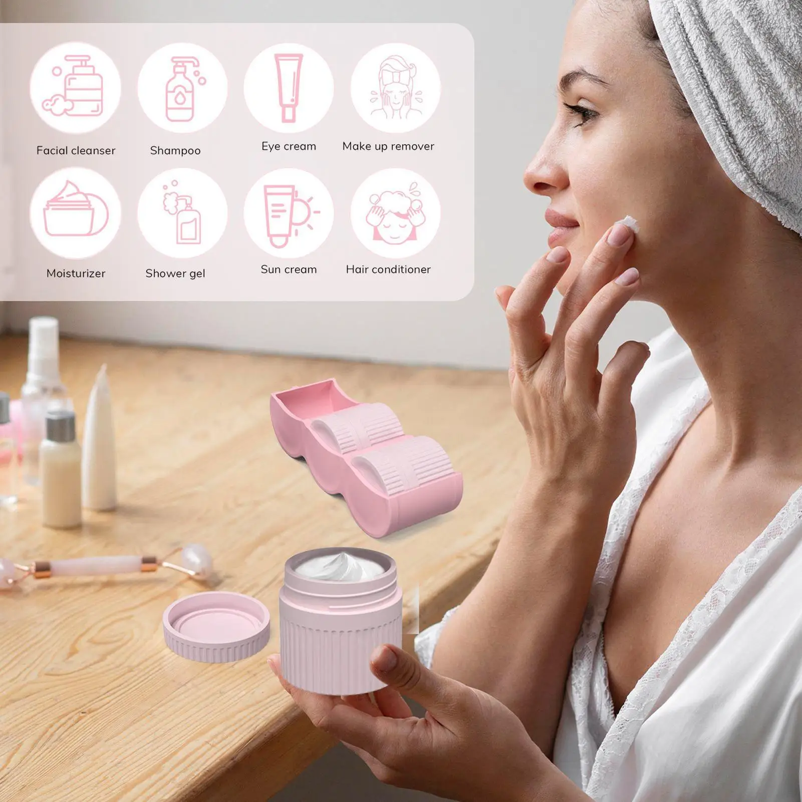 Small Containers for Travel Size Refillable Leak-Proof Portable Makeup Traveling Storage bag Empty Cosmetic Jar packaging bottle