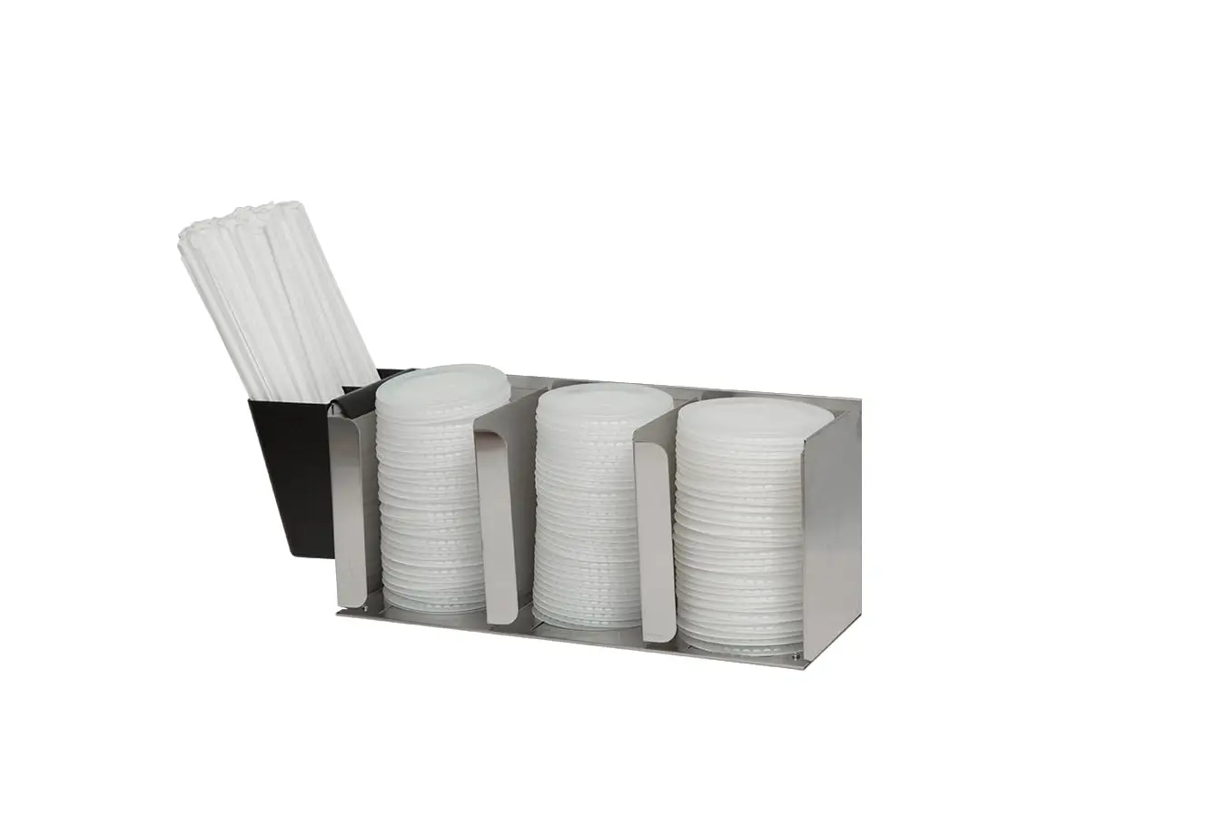 

Adjustable Lid Organizer with Dividers for Restaurant, Fast Food, Plastic, 14.5 Inches, Silver