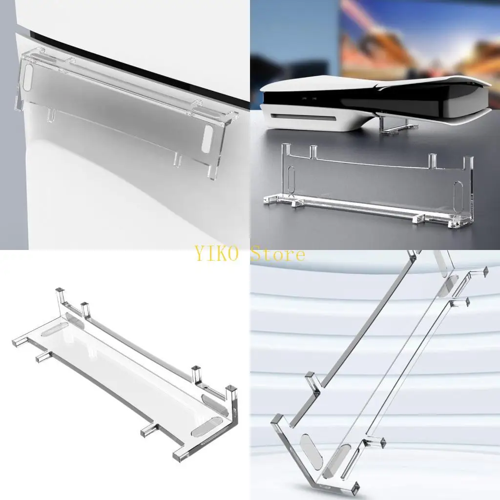 K32C Horizontal Game Host Mount Stand for Slim Game Consoles Host Holder Mount Base Clear Acrylic Holder