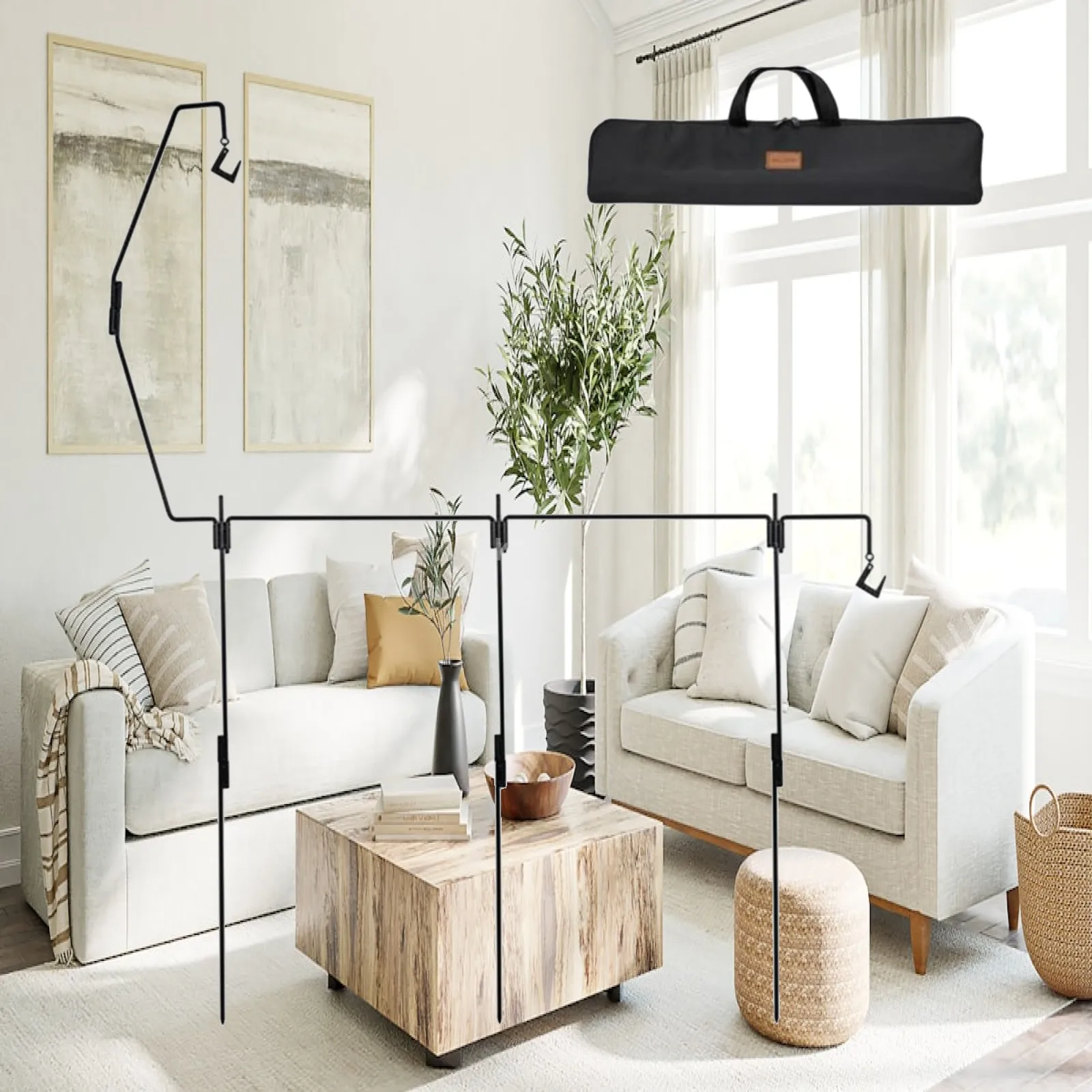 support-de-lanterne-de-camping-portable-support-de-lampe-d'exterieur-poteau-de-suspension-en-fer-cadre-modulaire-et-detachable-pour-installation-d'eclairage-de-cuisine-nocturne