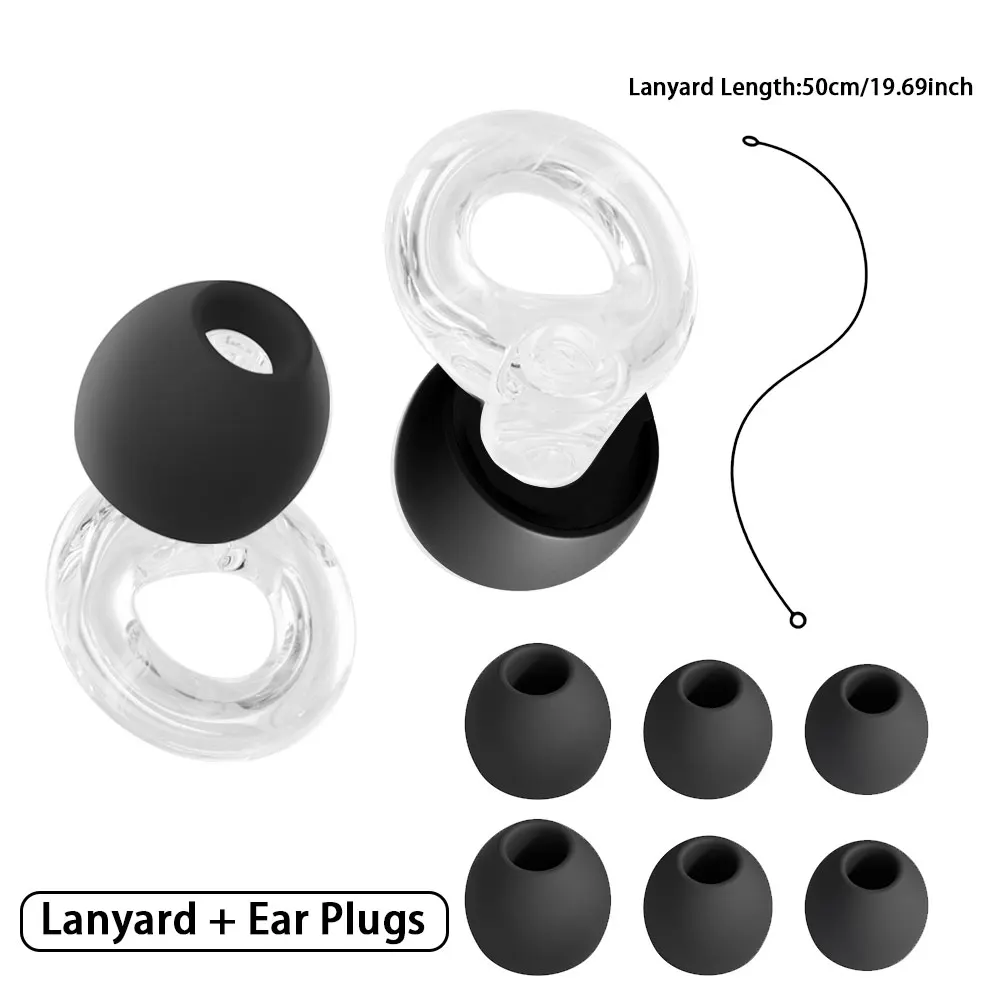 Silicone Lanyard Earplug with Noise Reduction for Swimming Sleeping Learning Concerts & Motorcycles - Quiet Sound Filtering Earp