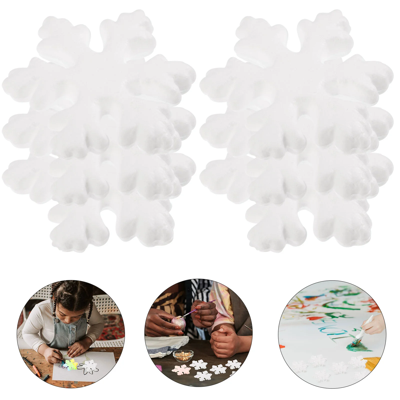 Natal Snowflakes Playset para crianças, brinquedos modelo Natividade, Flash Blank, Decorar criança, 50 pcs