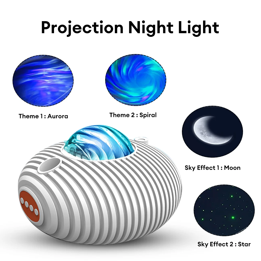 LED Galaxy Projector Night Light with Bluetooth 5.0 Speaker Timer and Remote Control 14 Colors Built-in 5 Music Star Projector