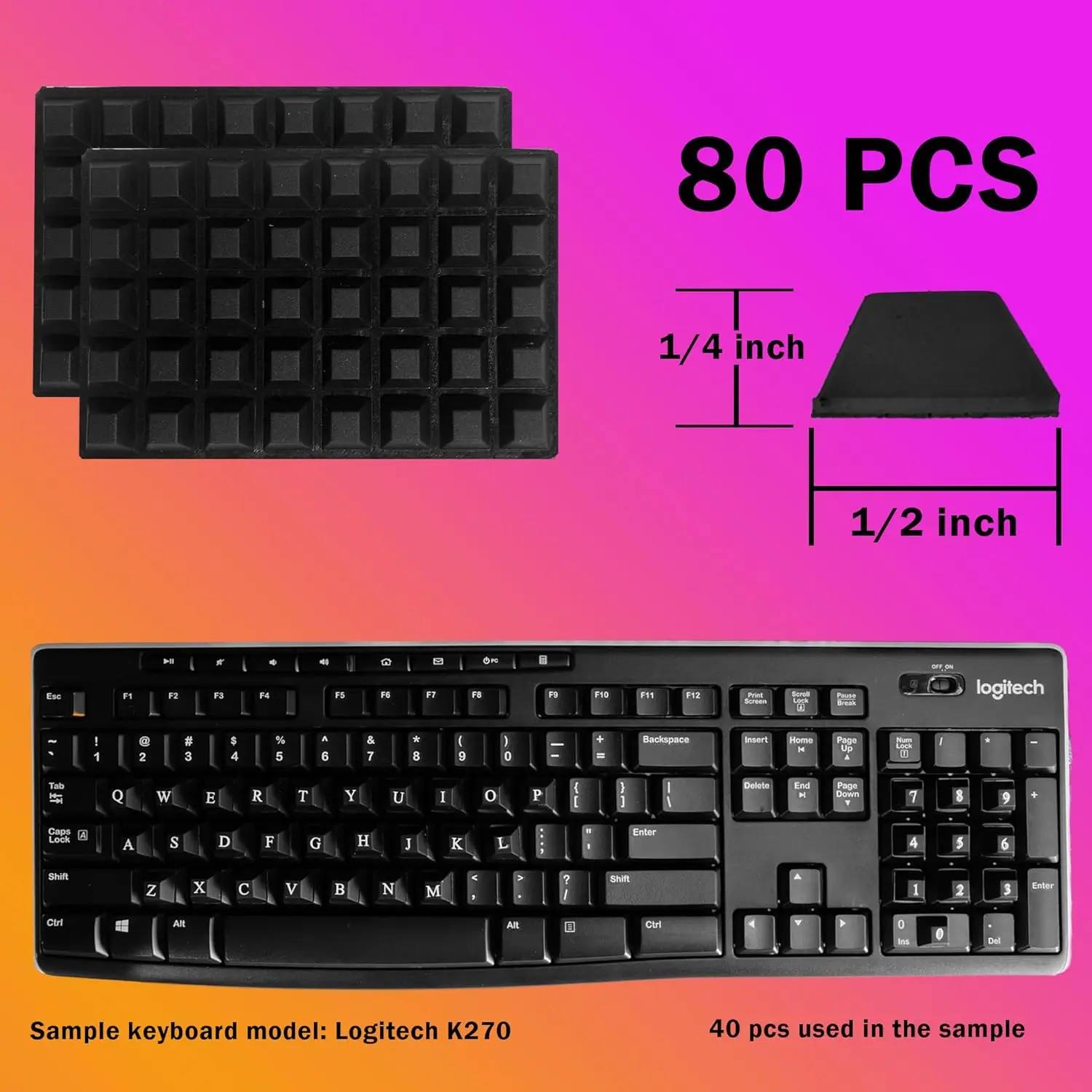 80 Pcs DIY Raised Keyboard Sticker with Letter Decals for Long Nails,  Adhesive Keycap Riser for Nail Art Protective Keycap