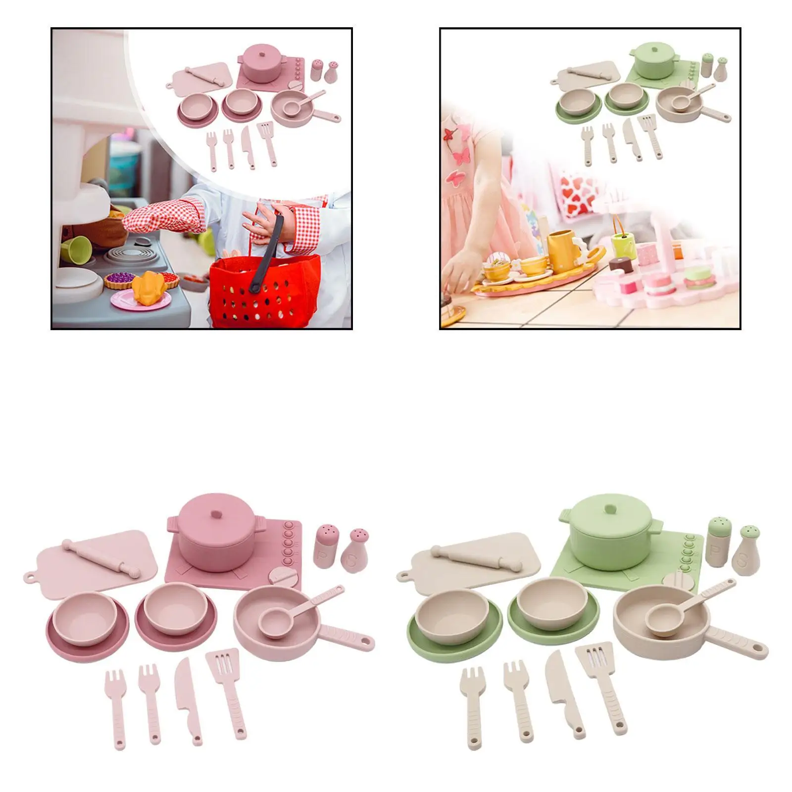 14Pcs Kitchen Toys Kitchen Play Cooking Set Fun Playset Party Favors Play Kitchen Accessories for Boys Girls Birthday Gifts