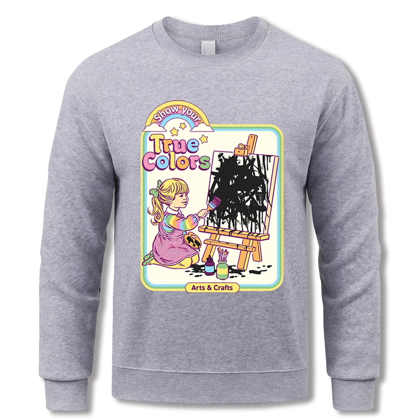 

Мужская толстовка с принтом истинного цвета, осенние пуловеры в стиле хип-хоп, удобная мягкая флисовая спортивная одежда унисекс с круглым вырезом и длинными рукавами