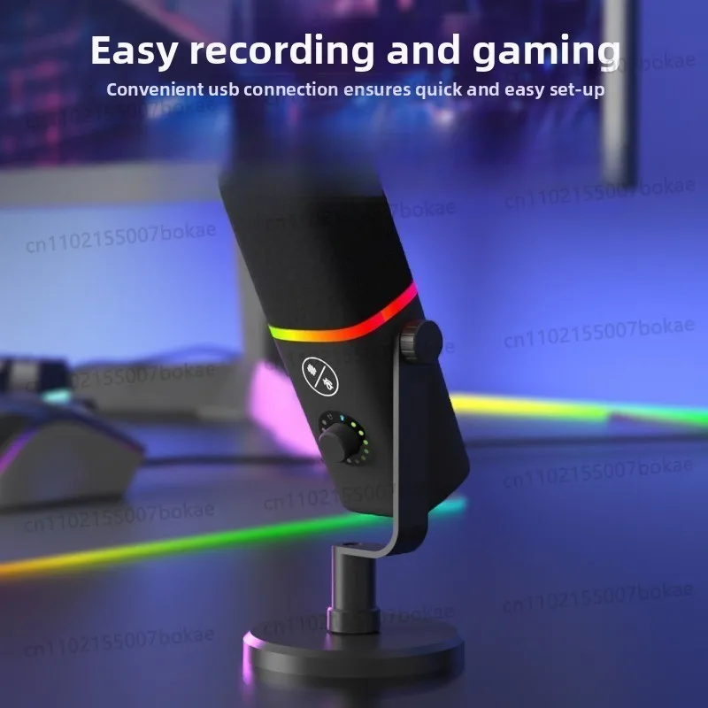 Entertainment live streaming recording studio professional RGB gaming microphone for e-sports USB microphone