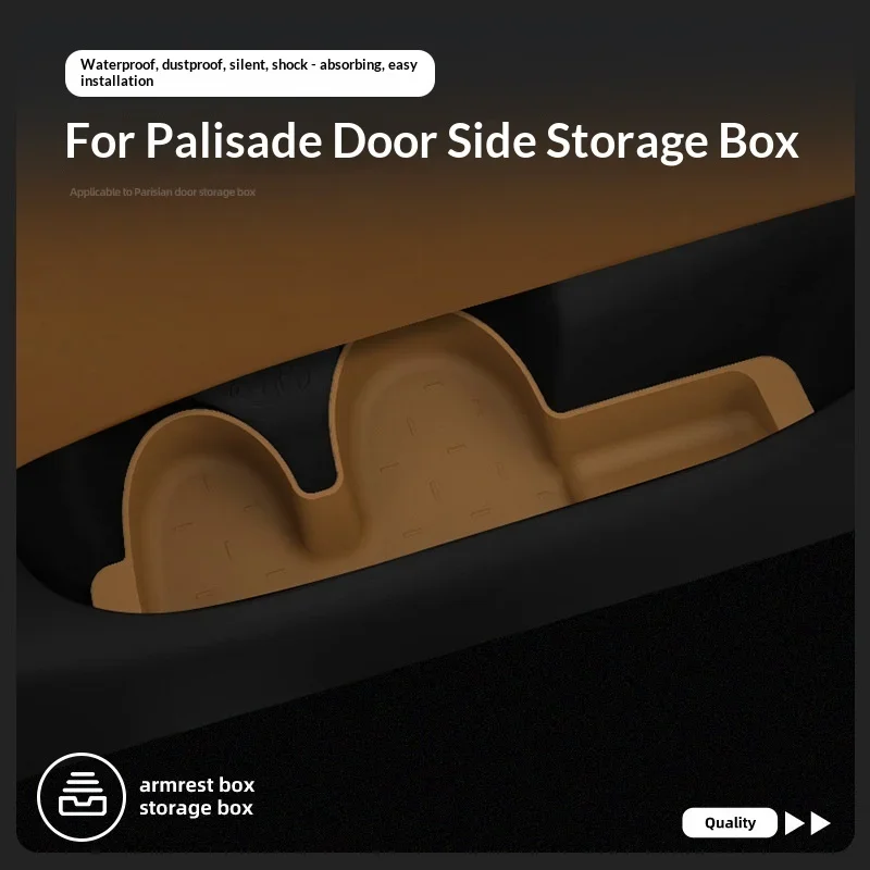 4Pcs Full Set Door Side Storage Tray for Hyundai Palisade LX3 2025 2026 Anti Slip Cup Pocket Organizer Dustproof Shockproof