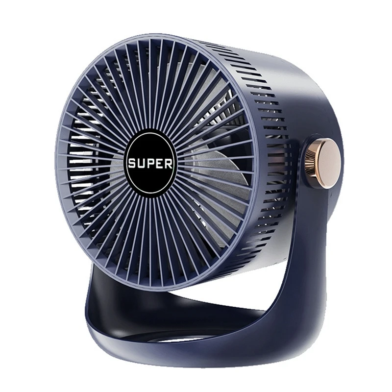 HOT-Household Table USB Rechargeable Air Circulation Electric Fan 2400Mah Battery Wall Mountable Cooling Ventilator Fan