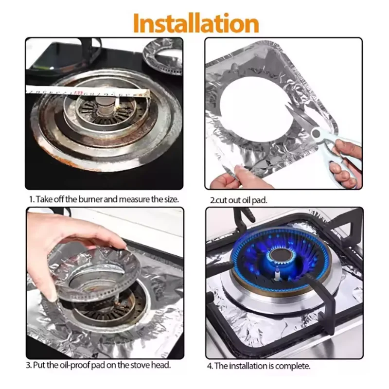 10/20Pack Aluminum Foil Stove Covers 9 Inch Square Disposable Gas Stove Liners, Gas Stove Protectors to Keep Gas Stove Clean image 6