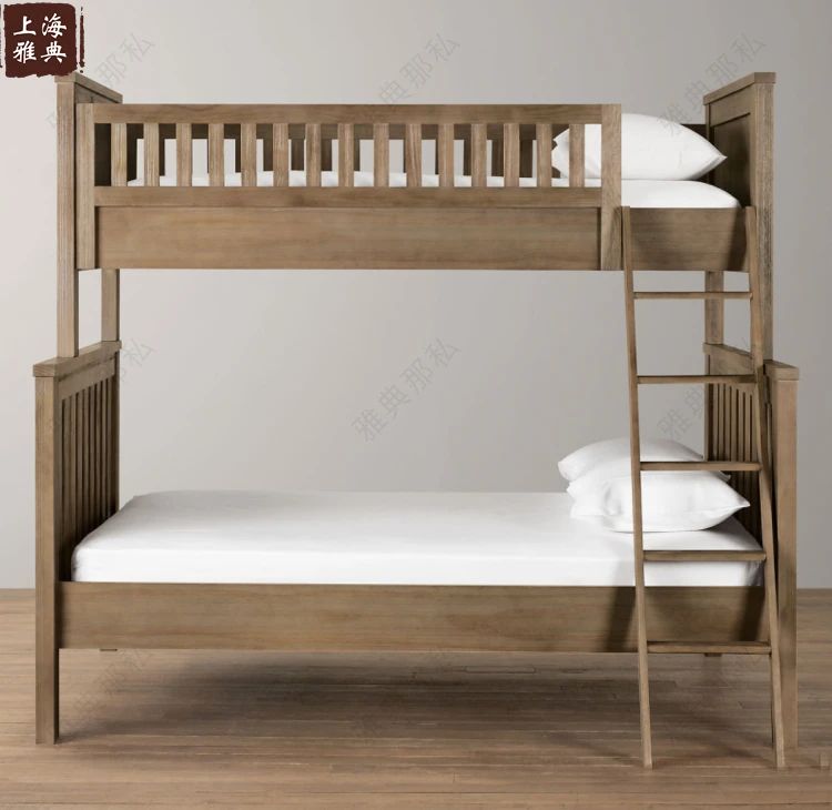 All solid wood high and low bed Nordic solid wood oak bunk children's bed modern simple double-layer mother and