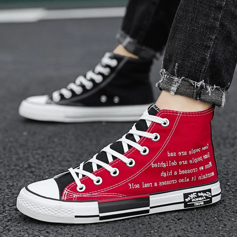 Vulcan Shoes Boys Sport Shoes High Top Canvas Sneakers Men Designer Unisex Sneakers Flat Casual School Shoes Man Fashion