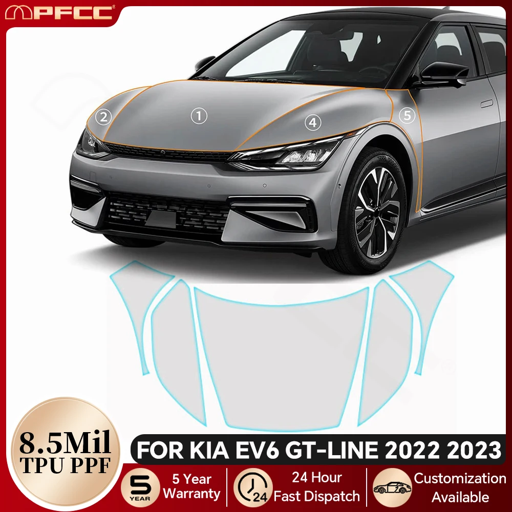 

TPU Paint Protection Film For KIA EV6 GT-line 2022 2023 Pre-cut PPF Car Body Anti-scratch Clear Bra Resistant Self-adhesive Kit