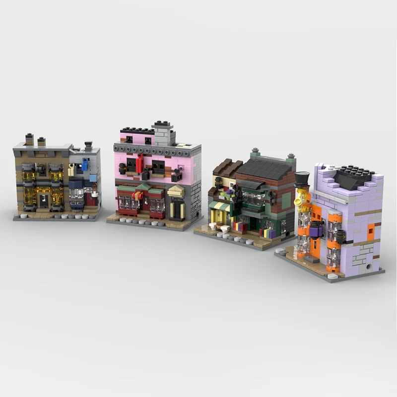 Film popolari Modello Moc Mattoni da costruzione Diagon Alley Modello Tecnologia Blocchi modulari Regali di scene famose Assemblaggio di giocattoli di Natale