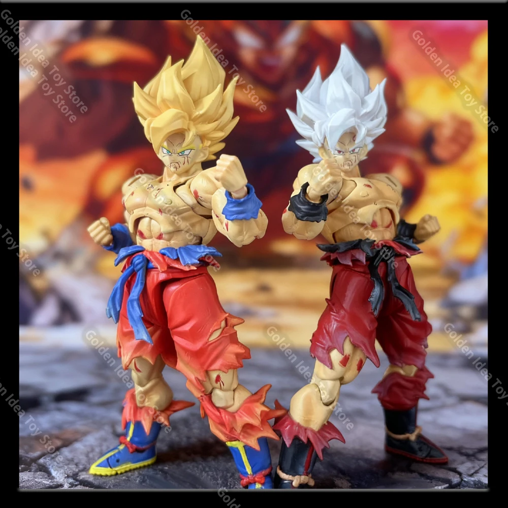 

N&T Studio Dragon Ball SHF Super Saiyan Son Goku Battle Damaged 3.0 Bare Body Articulated Anime Action Figures Model Toys Gifts