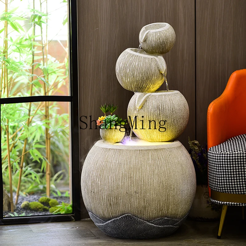 

LXY floor-to-ceiling running water fountain ornament, living room entrance, home office decoration