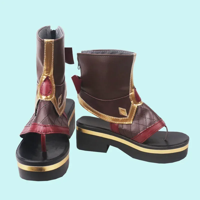 Cossun genshin impacto kuki shinobu/yelan cosplay sapatos jogo quente anime feminino role play traje de couro do plutônio