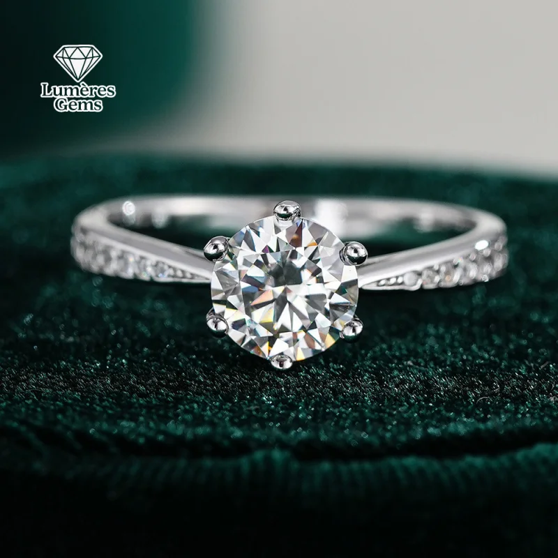 خاتم مورغانيت 18 قيراط معتمد من LumièRe Gems 2026 الأكثر مبيعًا، خاتم كلاسيكي بستة شوكات، تاج 3 قيراط، هدية مجوهرات زفاف لها #1