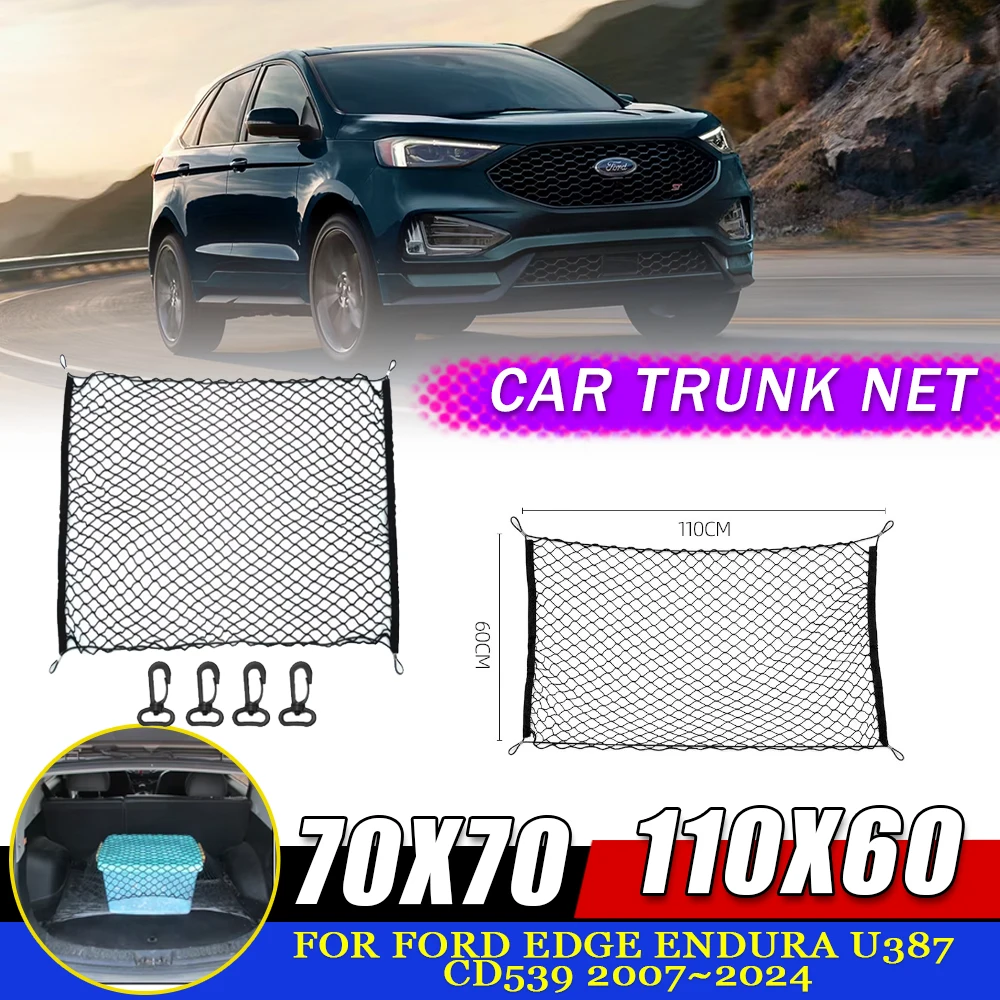 Car Trunk Mesh for Ford Edge Endura U387 CD539 2007~2024 Luggage Cargo Net Storage Organizer Elastic Pocket Network Accessories