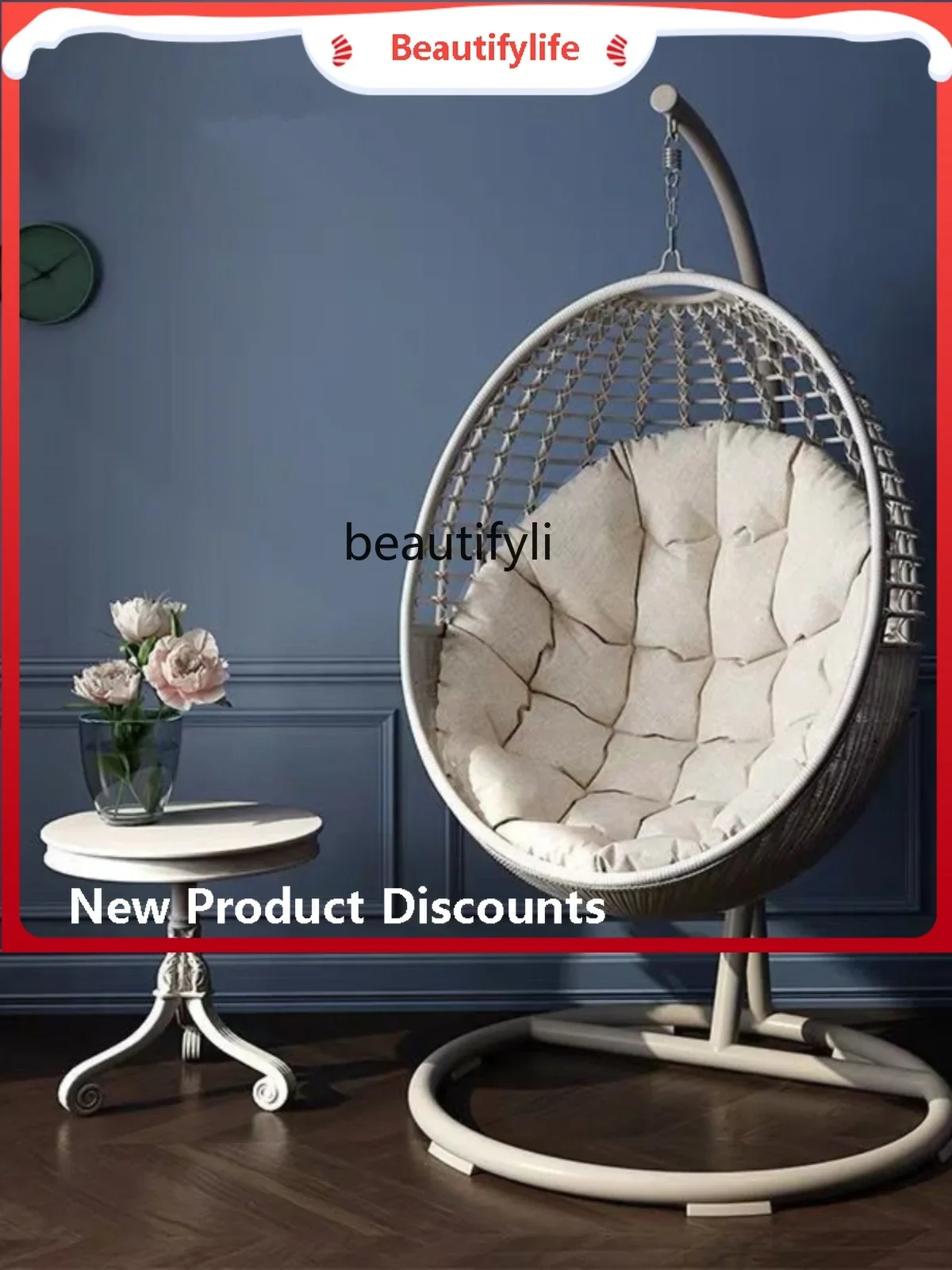 

s8617Rattan Bird's Nest Nordic Nacelle Chair Indoor Balcony Glider Home Swing Rattan Chair Lazy Cradle