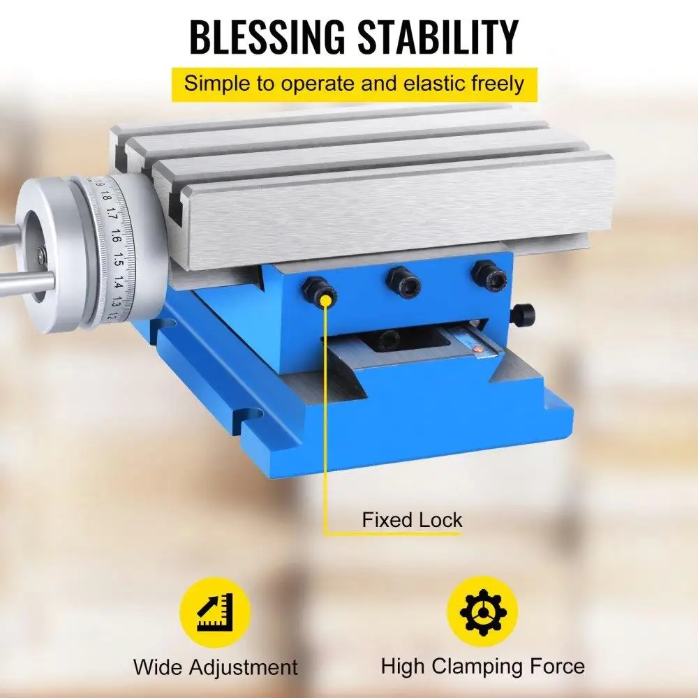 Precision Slide Milling Table for Precision Machining, Dual-Purpose Cross Table with 7.3 x 4 Inch Working Area