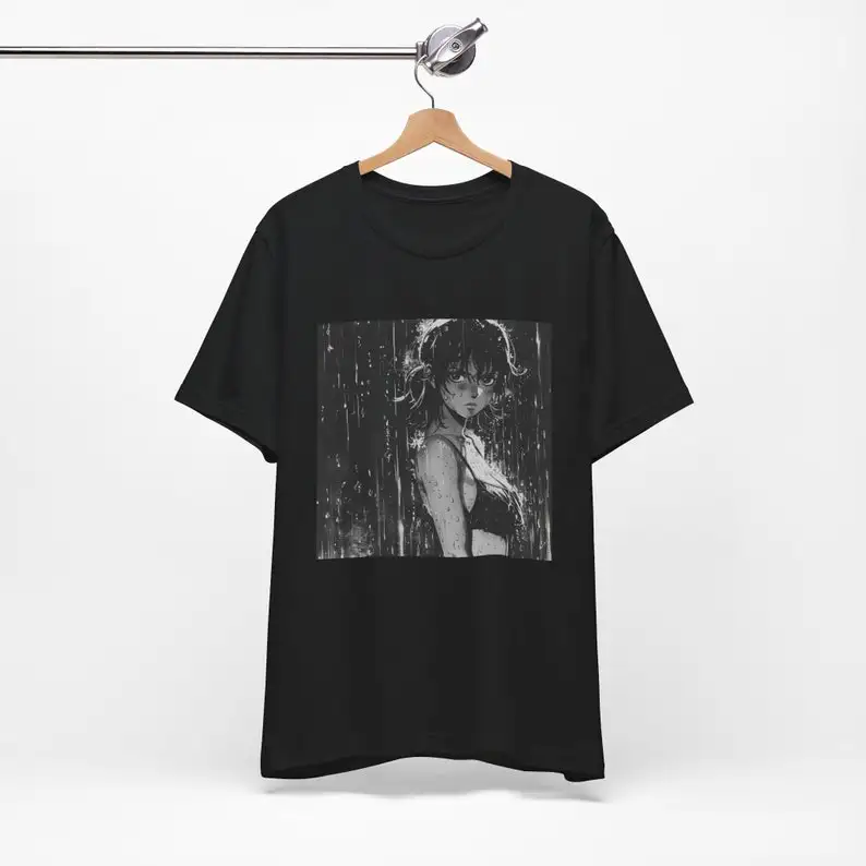 2025 hombres camiseta Grok Ani pegatina Waifu Anime camisetas Hipster verano camiseta estética Casual ropa de algodón regalo de cumpleaños