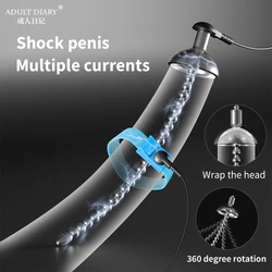 Metal Urethral Catheter Sounding Plug Horse Eye Irritation Rod Electric Shock Cockcage Stimulate Glans Trainer Sex Insert Toys