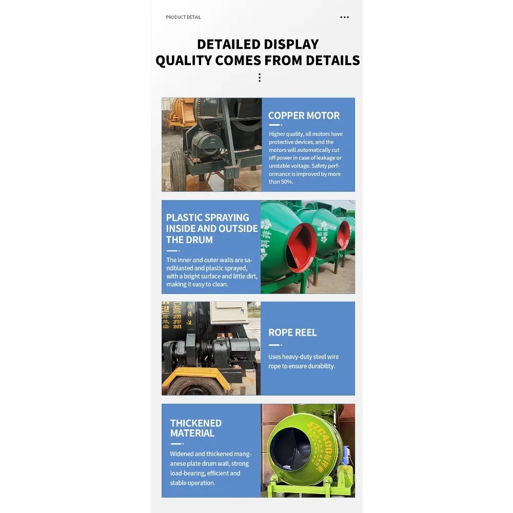 

Автоматический мобильный бетономешалка, резервуар 500 л, емкость 10-14 м3/ч, прецизионная система впрыска воды для строительных проектов