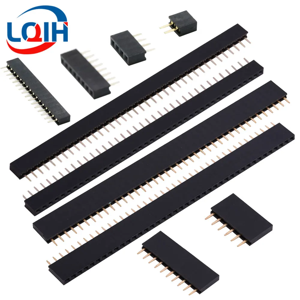 Pitch 2.0mm 2.54mm Single Row Pin Female Header Socket 1*2P 3P 4P 5P 6P 7P 8P 9P 10P 11P 12P 13P 14P 15P 16P 20P 40Pin Connector