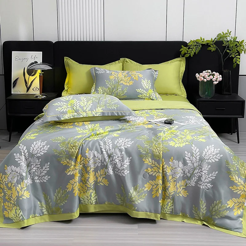 

High end washable high-quality summer quilt set of four, light luxury ice silk summer cool quilt