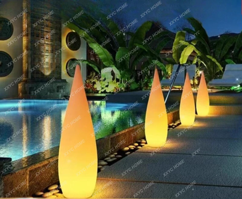 Outdoor solar luminous water drop lamp floor garden  lawn camping ambient  waterproof Internet celebrity camp lamp