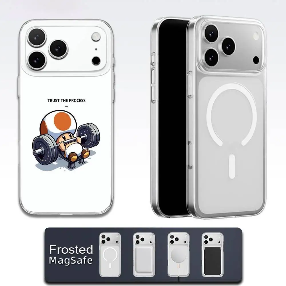 Чехол для телефона с забавным рисунком для спортзала и фитнеса для iPhone 17,16,15,14,13,12,11, Pro, Max, Plus, E, Air, Mini Magsafe, матовый прозрачный