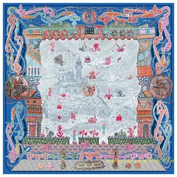 1PCArchitecture Adventure Autumn And Winter Fashion Versatile Decorative Shawl Large Square Scarf Headscarf Scarf Wholesale